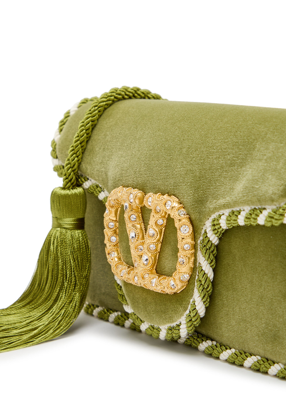VALENTINO GARAVANI Locó embellished velvet clutch | Harvey Nichols