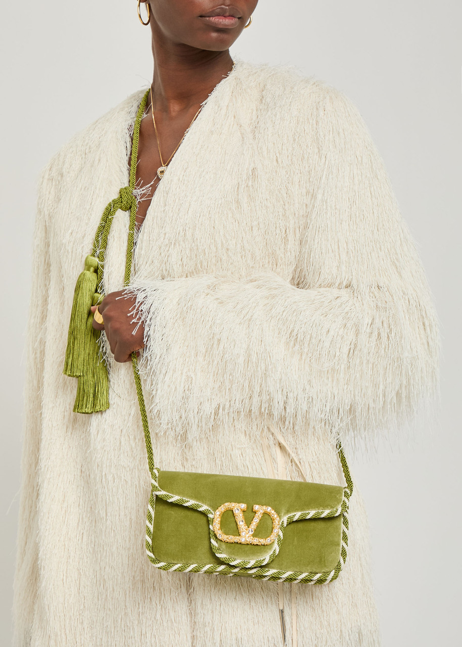 VALENTINO GARAVANI Locó embellished velvet clutch | Harvey Nichols