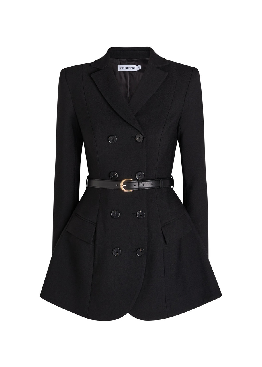 SELF-PORTRAIT Double-breasted wool-blend mini dress | Harvey Nichols