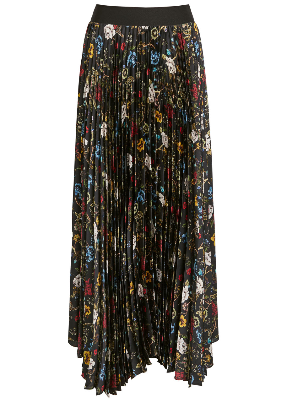 ALICE + OLIVIA Katzz floral-print satin maxi skirt | Harvey Nichols
