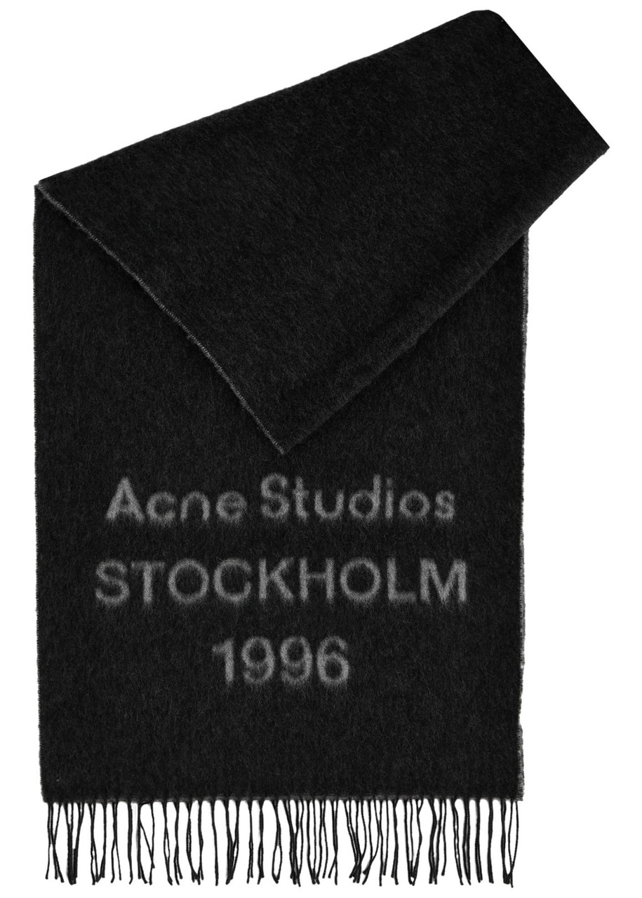 ACNE STUDIOS Venus 1996 logo-intarsia wool scarf | Harvey Nichols