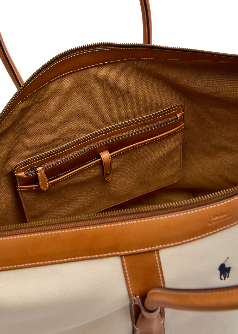 POLO RALPH LAUREN Logo-embroidered extra large canvas tote bag