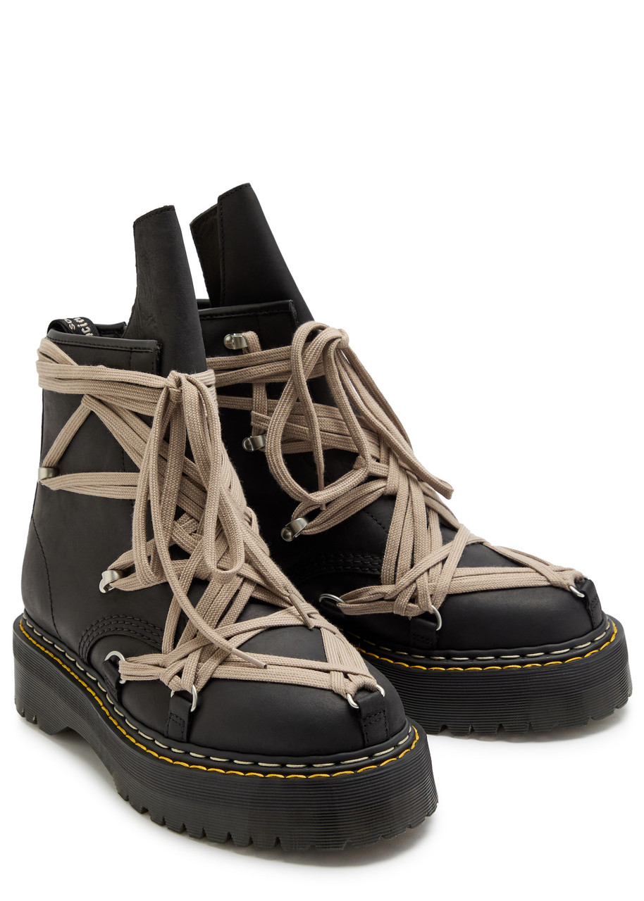 RICK OWENS X Dr. Martens Megalace Quad leather boots | Harvey Nichols