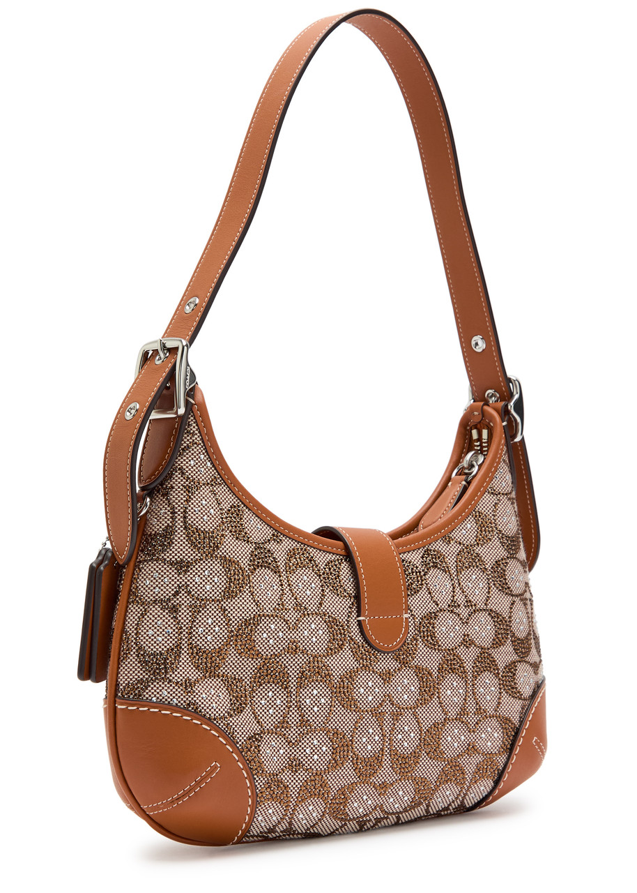 COACH Hamptons logo crystal-embellished shoulder bag | Harvey Nichols