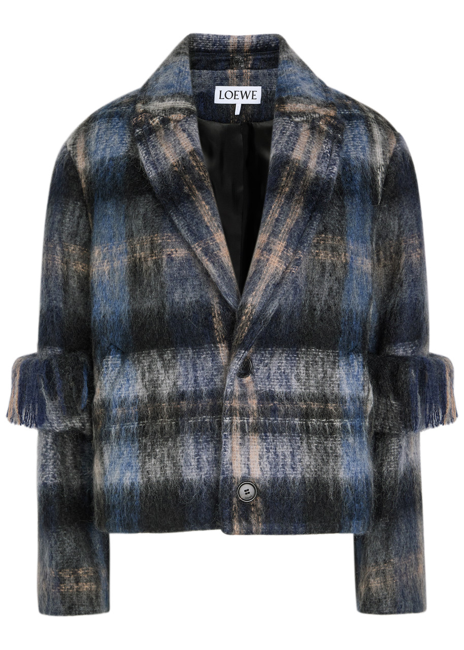 LOEWE Scarf-effect mohair-blend jacket | Harvey Nichols