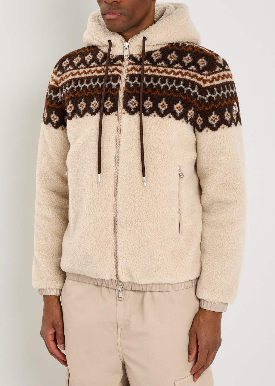 MONCLER Felpa Aperta hooded teddy fleece jacket | Harvey Nichols