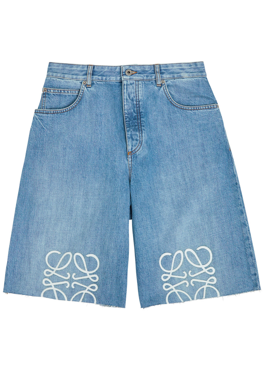 LOEWE Anagram denim shorts | Harvey Nichols