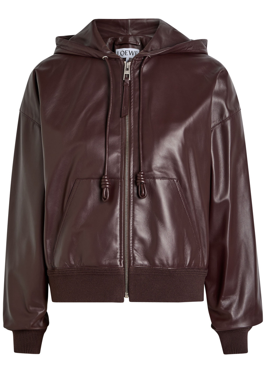 LOEWE Hooded leather jacket | Harvey Nichols