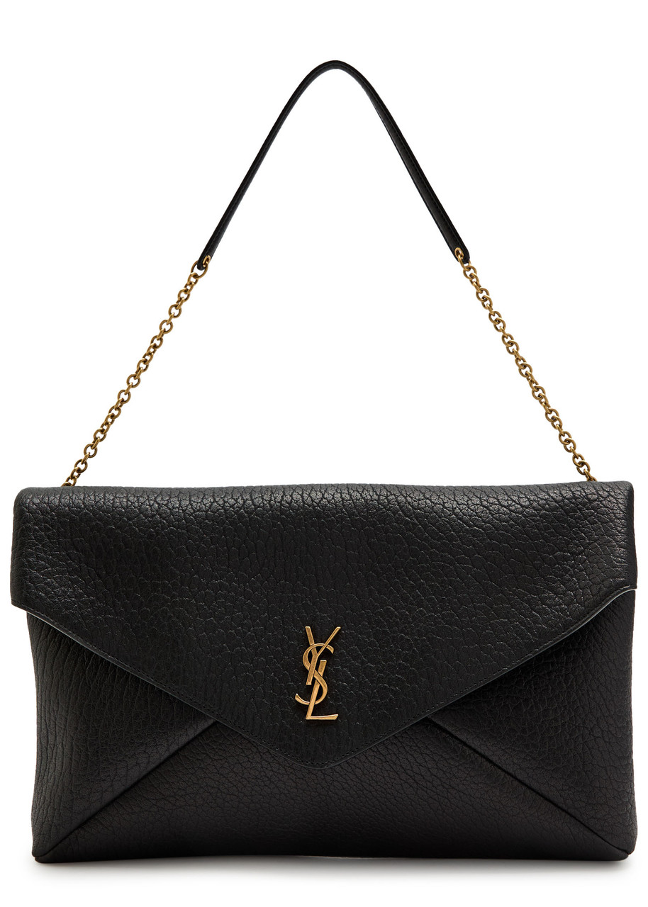 SAINT LAURENT Envelope grained leather pouch | Harvey Nichols