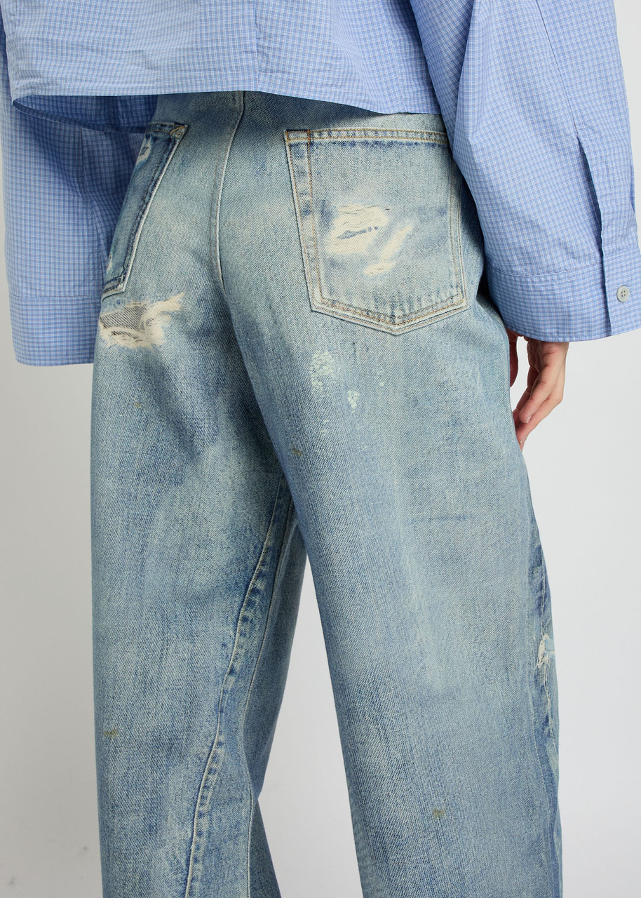 OUR LEGACY Full-cut denim-print straight-leg jeans | Harvey Nichols