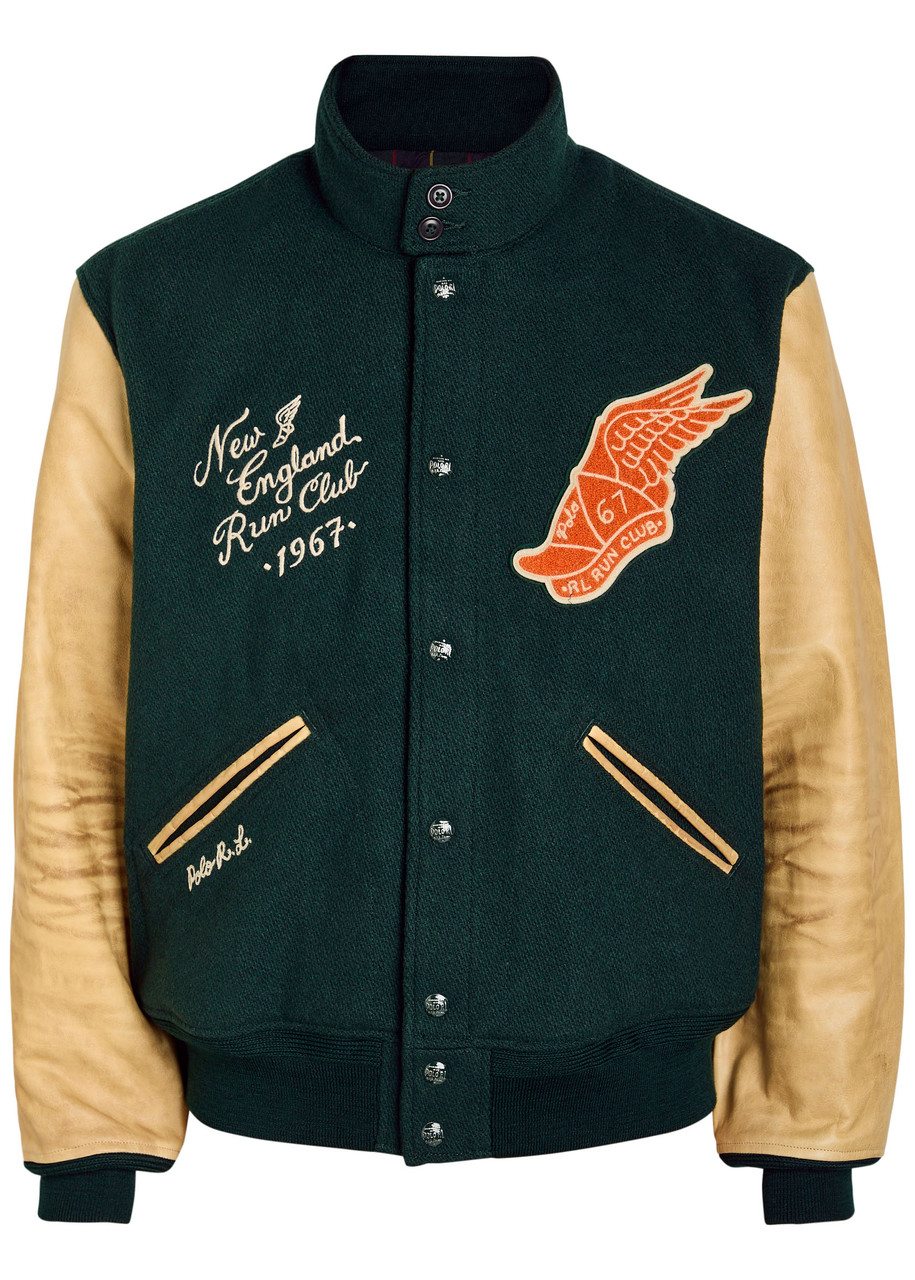 POLO RALPH LAUREN Designer-appliquéd wool-blend varsity jacket