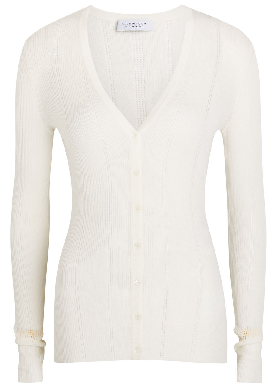 GABRIELA HEARST Lillian pointelle wool cardigan | Harvey Nichols