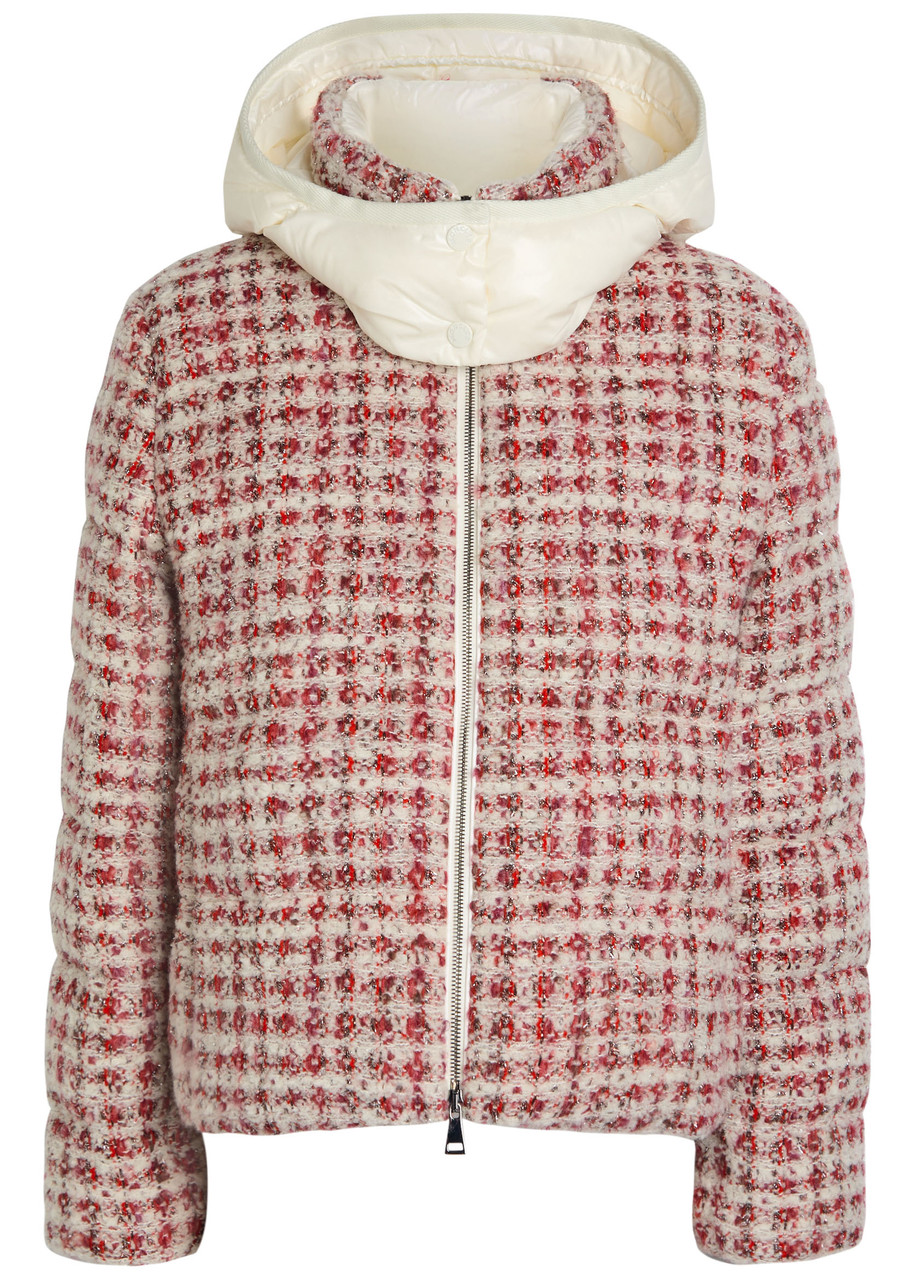 MONCLER Andronne plaid padded metallic-tweed jacket | Harvey Nichols