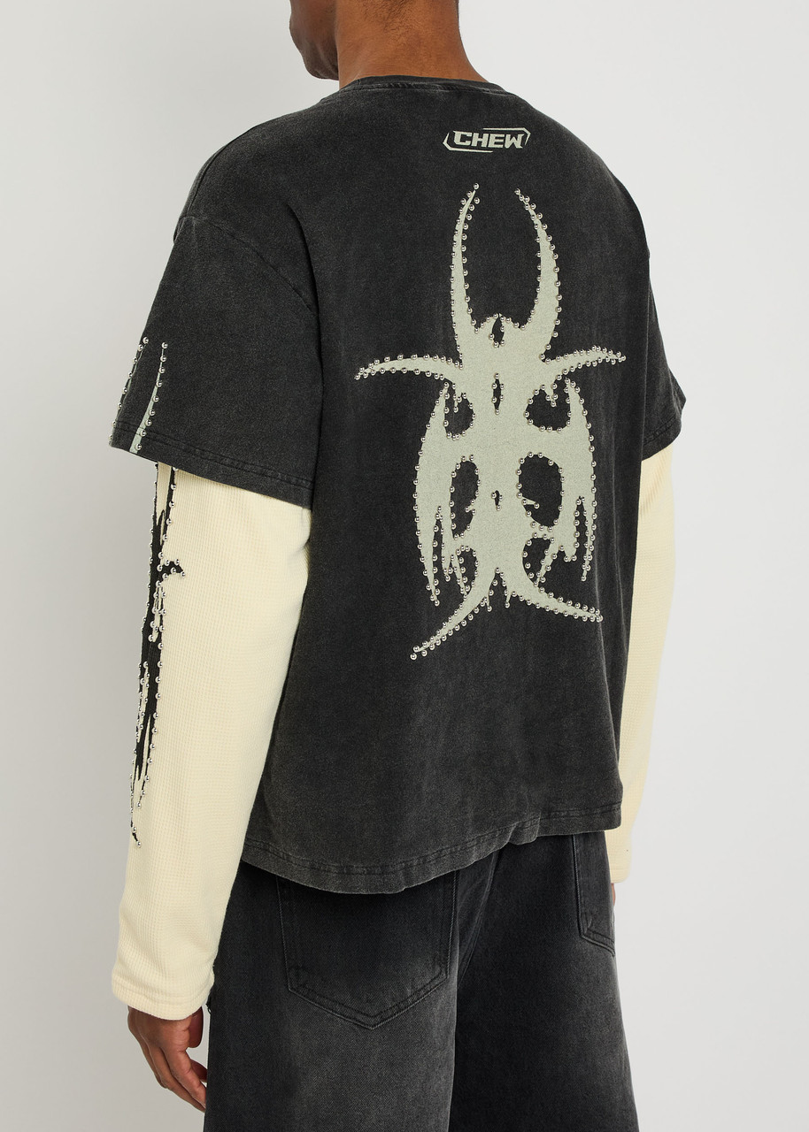 CHEW FOREVER Roach studded printed long sleeve cotton T-shirt