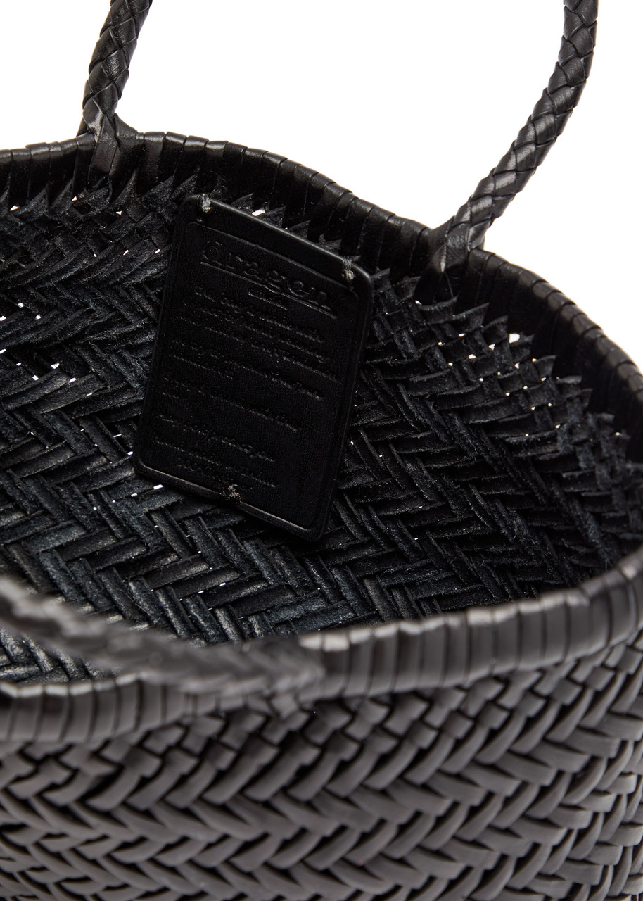 DRAGON DIFFUSION Mini Flat Gora woven leather top handle bag