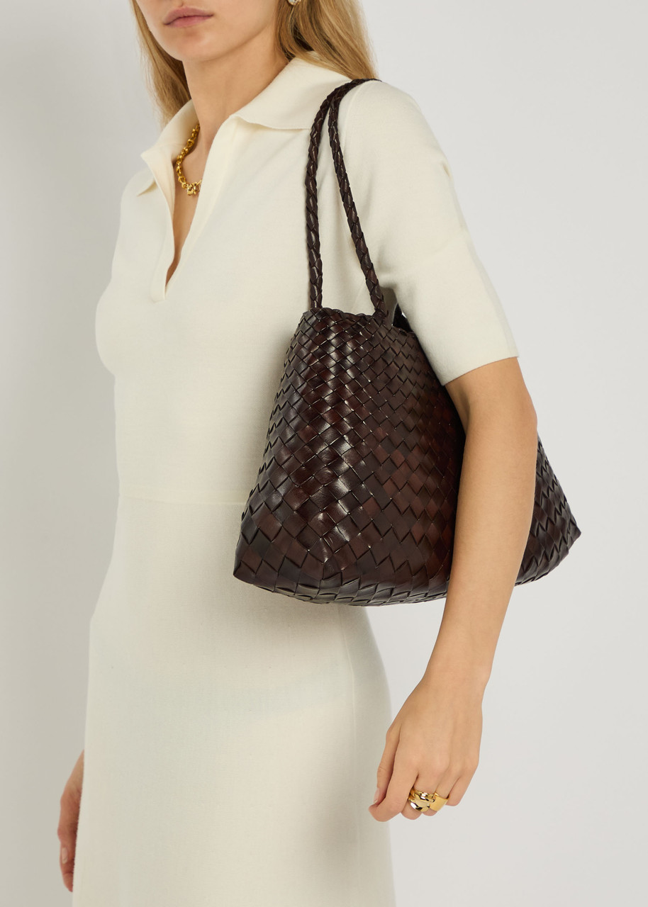 DRAGON DIFFUSION Santa Croce Big woven leather tote bag | Harvey