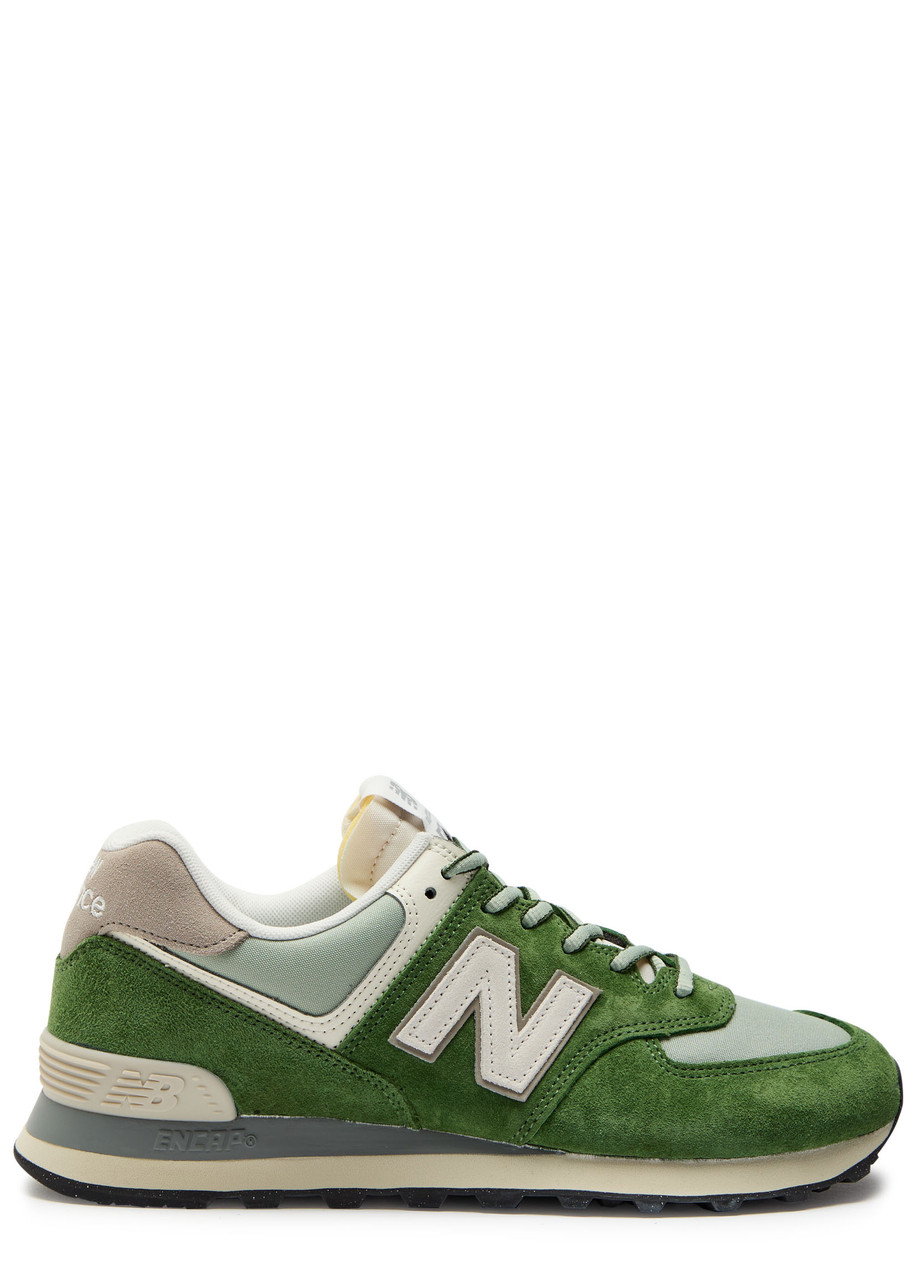 NEW BALANCE 574 panelled suede and canvas sneakers | Harvey Nichols