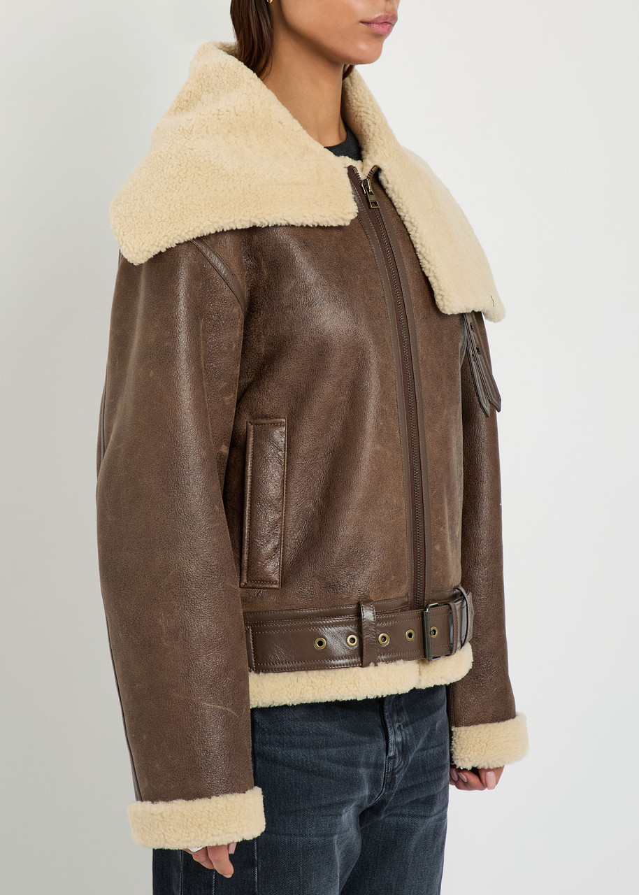 JW ANDERSON Shearling and leather jacket | Harvey Nichols