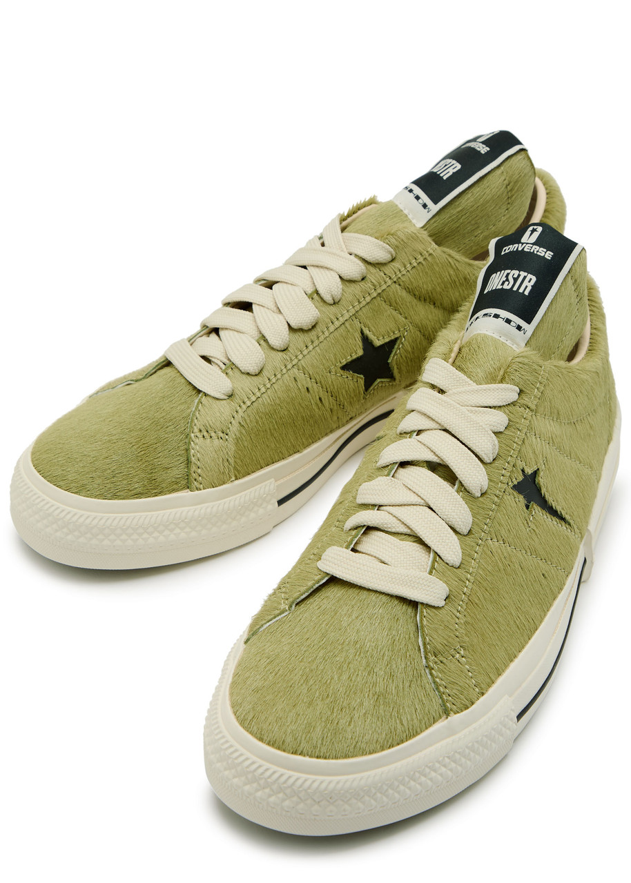 RICK OWENS X Converse Dkshdw calf-hair sneakers | Harvey Nichols