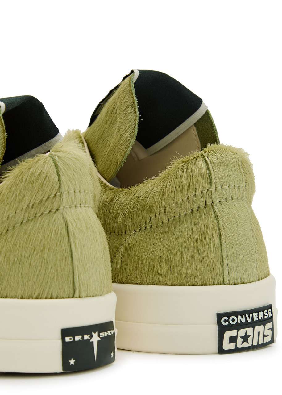 RICK OWENS X Converse Dkshdw calf-hair sneakers | Harvey Nichols
