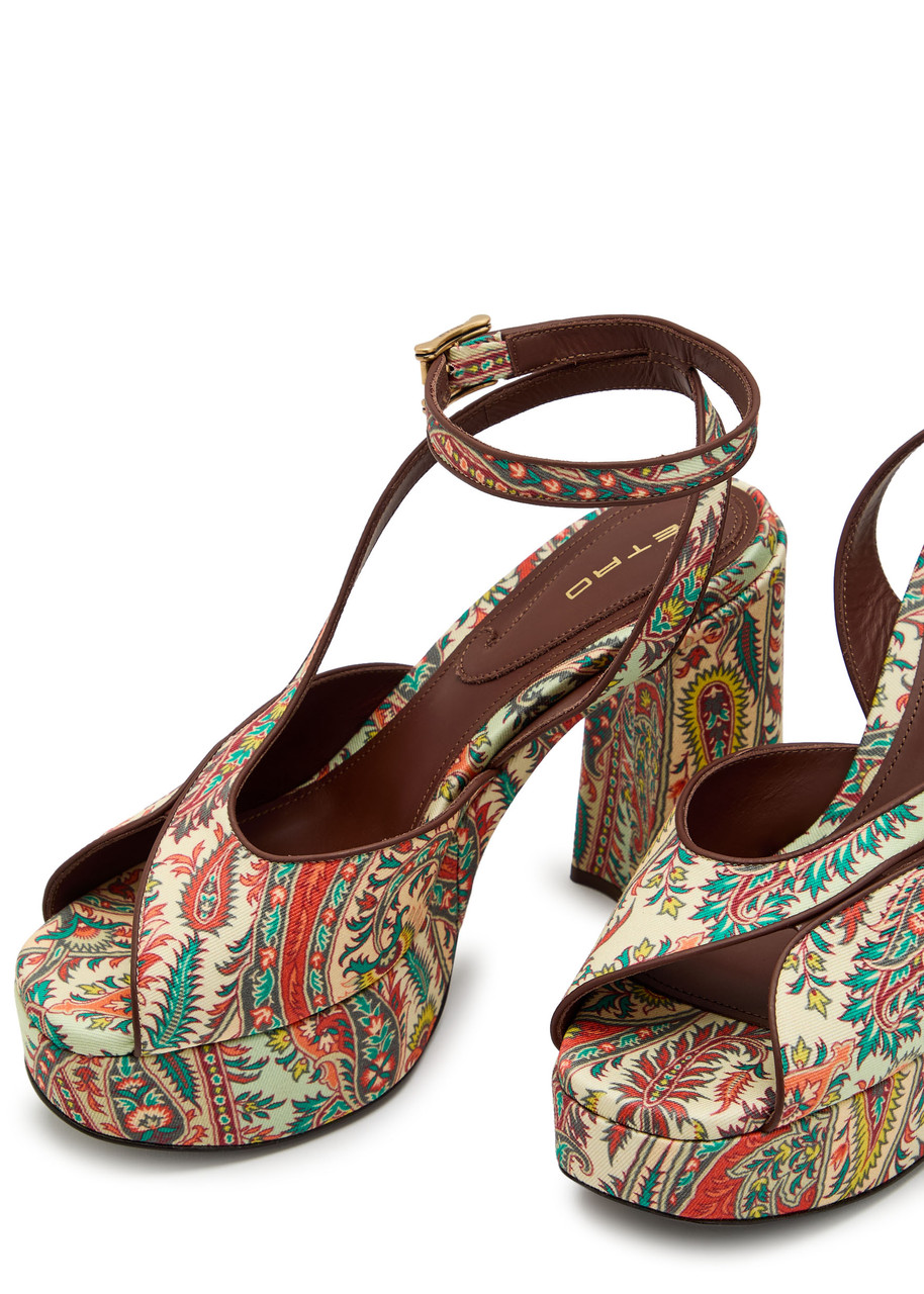 ETRO Paisley-print platform sandals | Harvey Nichols