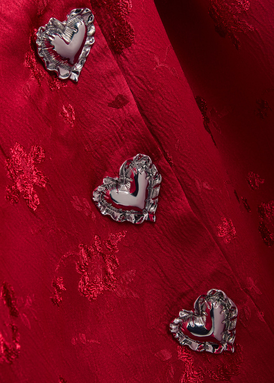 SISTER JANE Carnival Hearts floral-jacquard cloqué midi dress