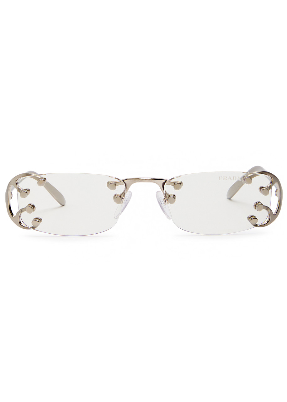 PRADA Rimless narrow optical glasses | Harvey Nichols