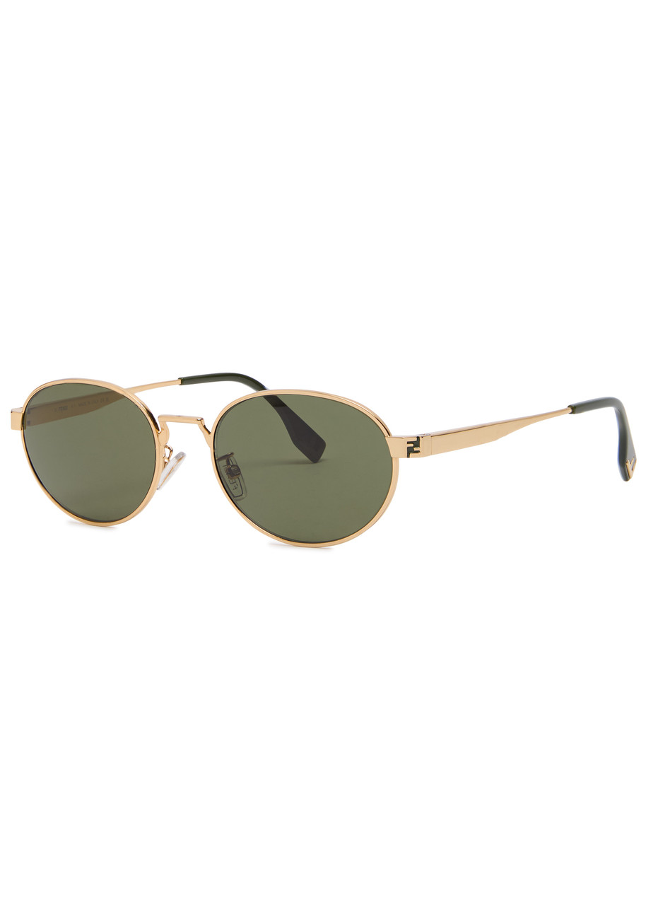 FENDI Oval-frame metal sunglasses | Harvey Nichols