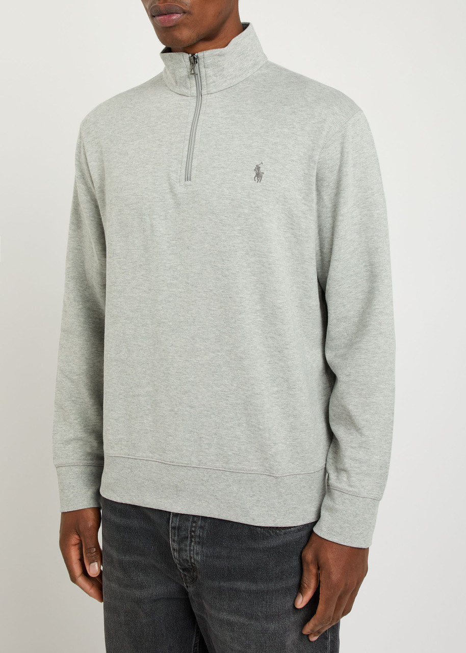 POLO RALPH LAUREN Logo-embroidered half-zip cotton-blend