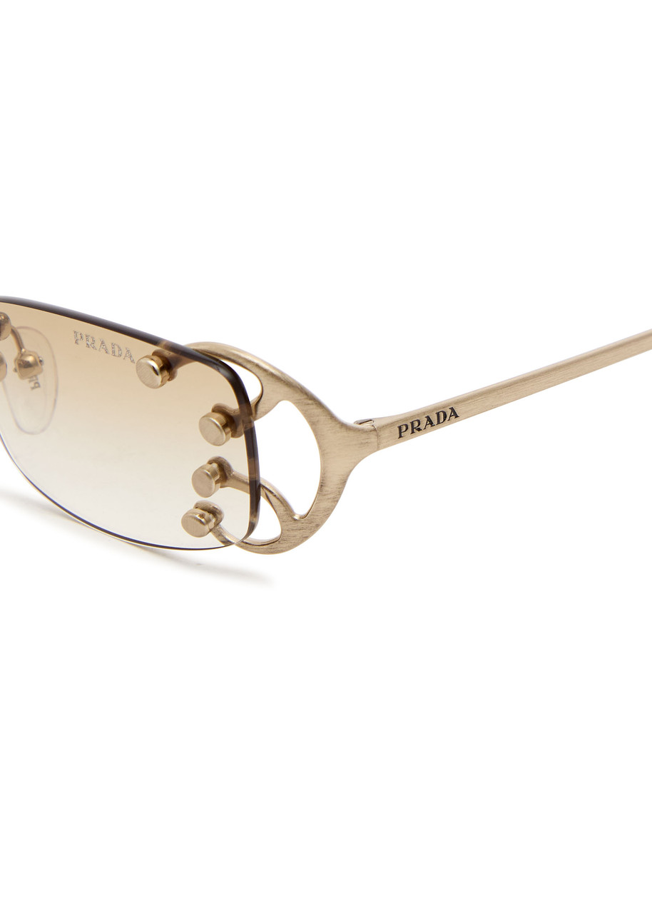 PRADA Narrow rimless sunglasses | Harvey Nichols