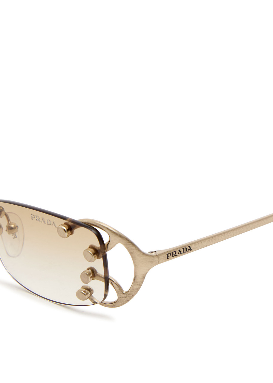 小物 PRADA Rimless Sunglasses Clear Temples PRADA Narrow rimless sunglasses | Harvey Nichols