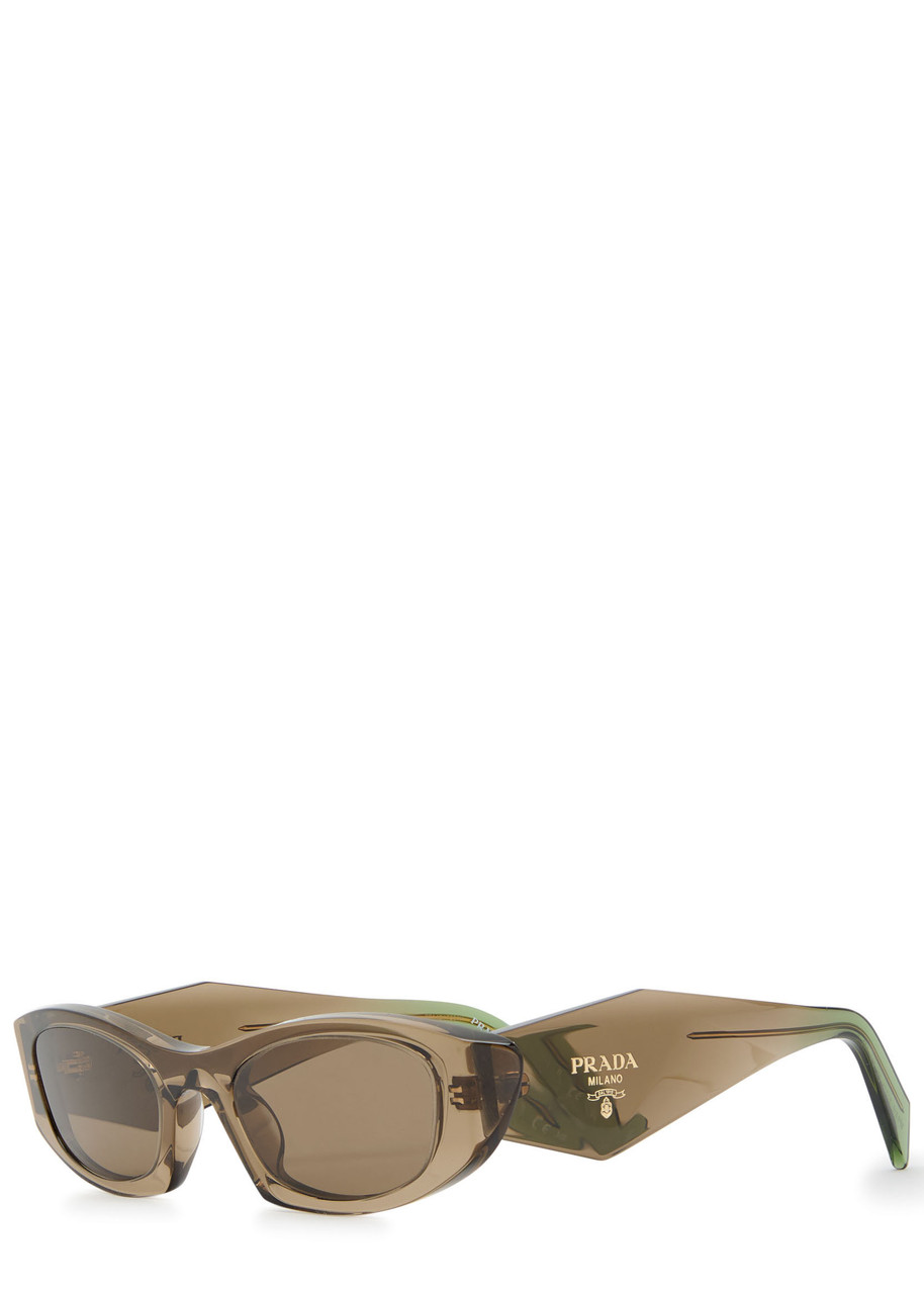 PRADA Narrow oval-frame sunglasses | Harvey Nichols