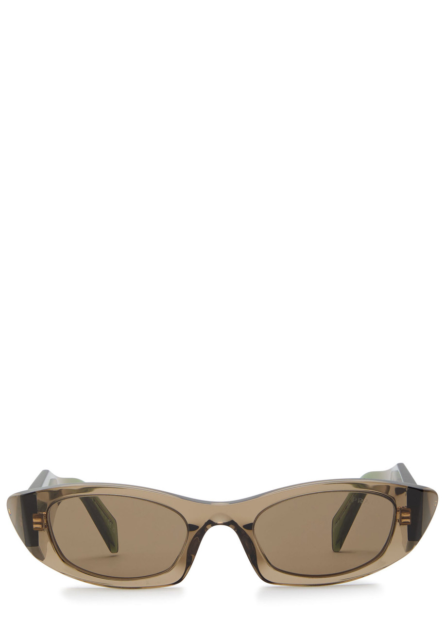 PRADA Narrow oval-frame sunglasses | Harvey Nichols