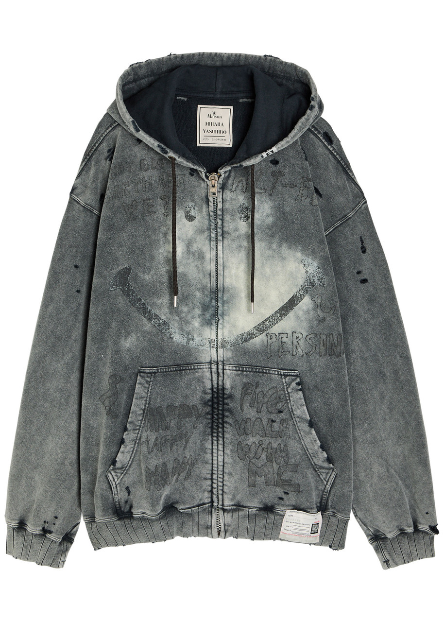 MAISON MIHARA YASUHIRO Distressed hooded cotton sweatshirt