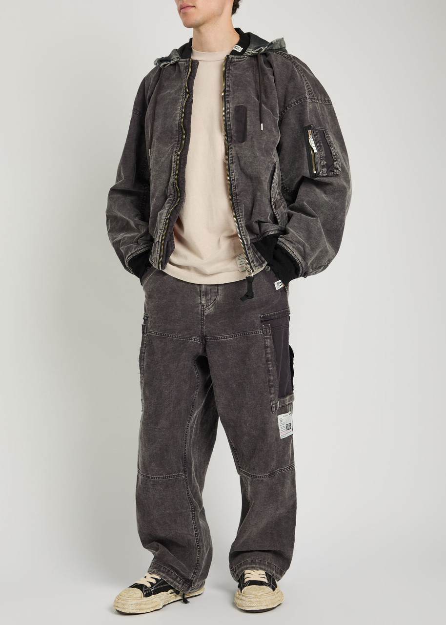 ジャケット・アウター Mihara Yasuhiro 00s Damaged Jacket MAISON MIHARA YASUHIRO Hooded distressed denim bomber jacket