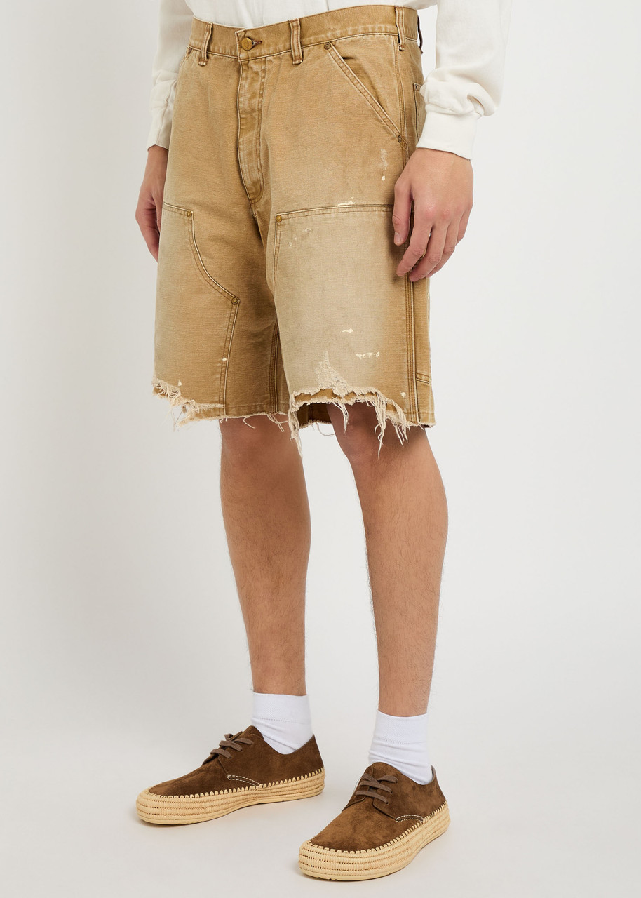 SAINT MXXXXXX Distressed canvas shorts | Harvey Nichols