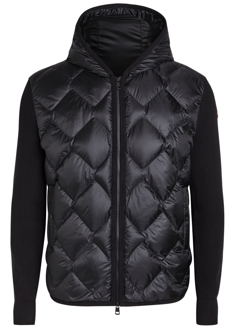 MONCLER Close-knit and nylon jacket | Harvey Nichols