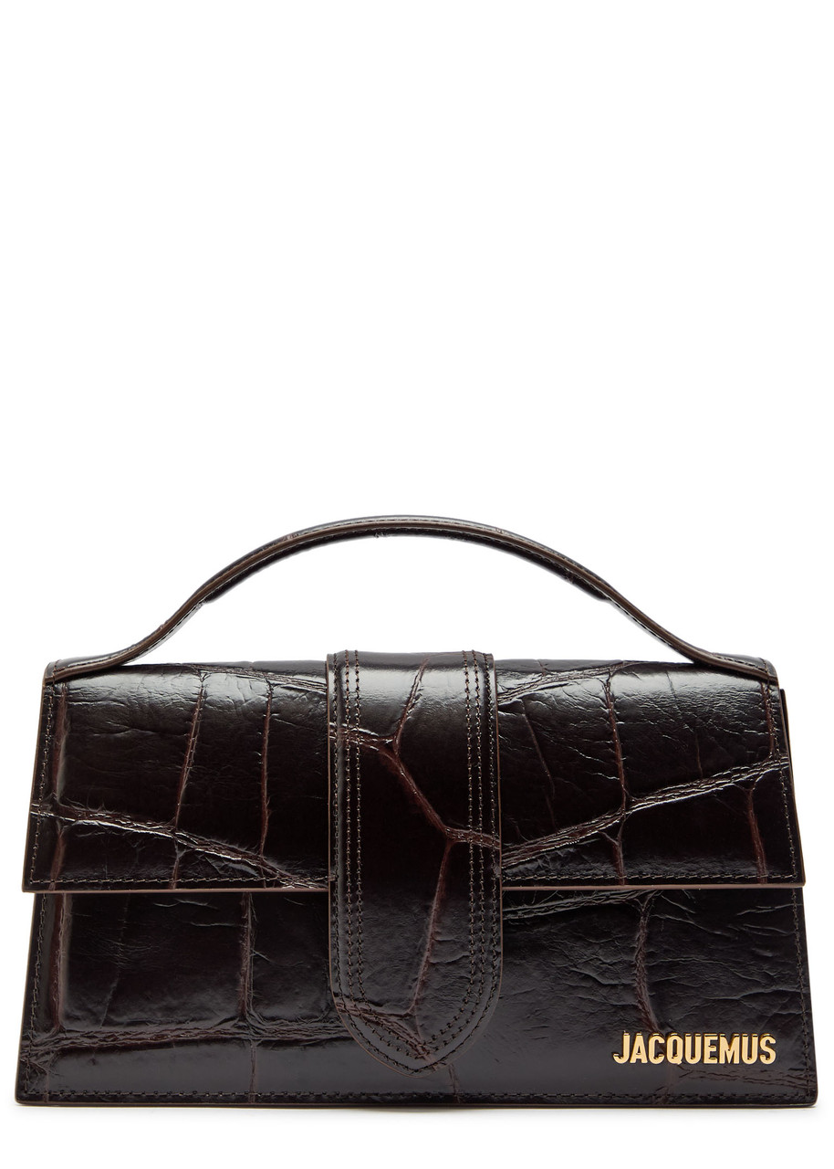 JACQUEMUS Le Grande Bambino crocodile-effect leather top handle