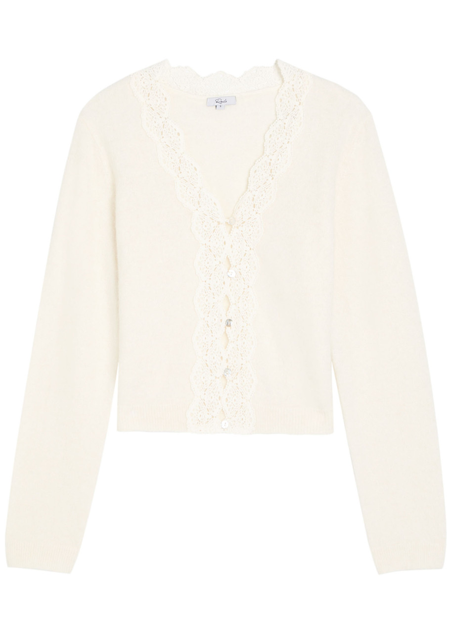 RAILS Mer lace-trim alpaca-blend cardigan | Harvey Nichols