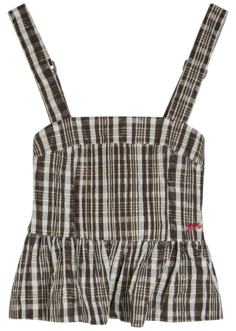DAMSON MADDER Thalia checked pintucked woven cami top | Harvey Nichols DAMSON MADDER Thalia checked pintucked woven cami top | Harvey Nichols