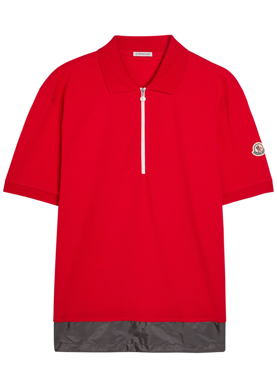 MONCLER Logo-appliquéd piqué cotton polo shirt | Harvey Nichols