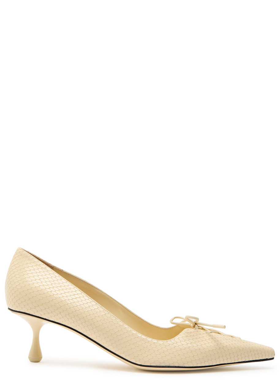 JIMMY CHOO Scarlett 50 crocodile-effect leather pumps | Harvey Nichols