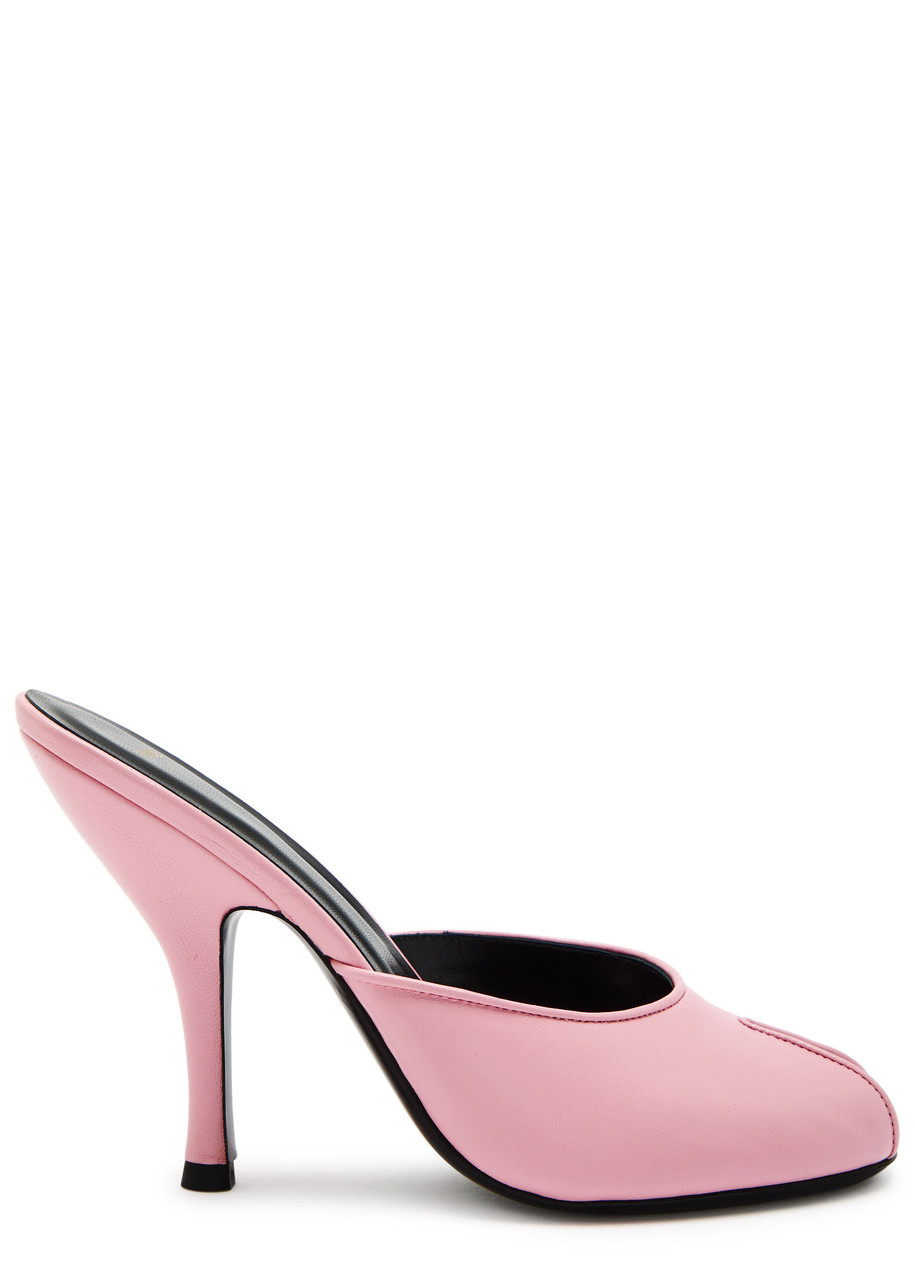 JUDE Date 105 peep-toe leather mules | Harvey Nichols