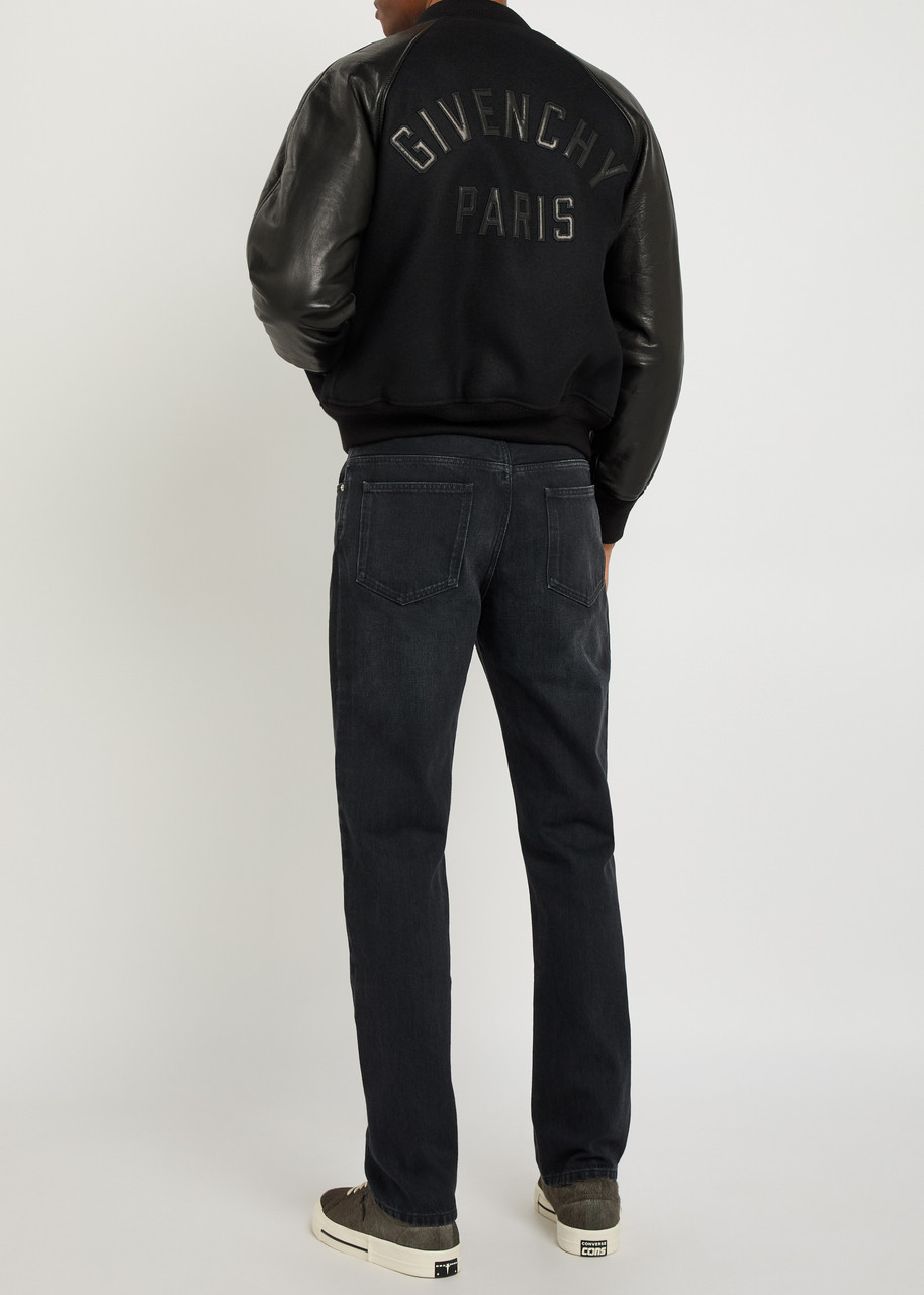 GIVENCHY Logo-appliquéd leather and wool bomber jacket | Harvey