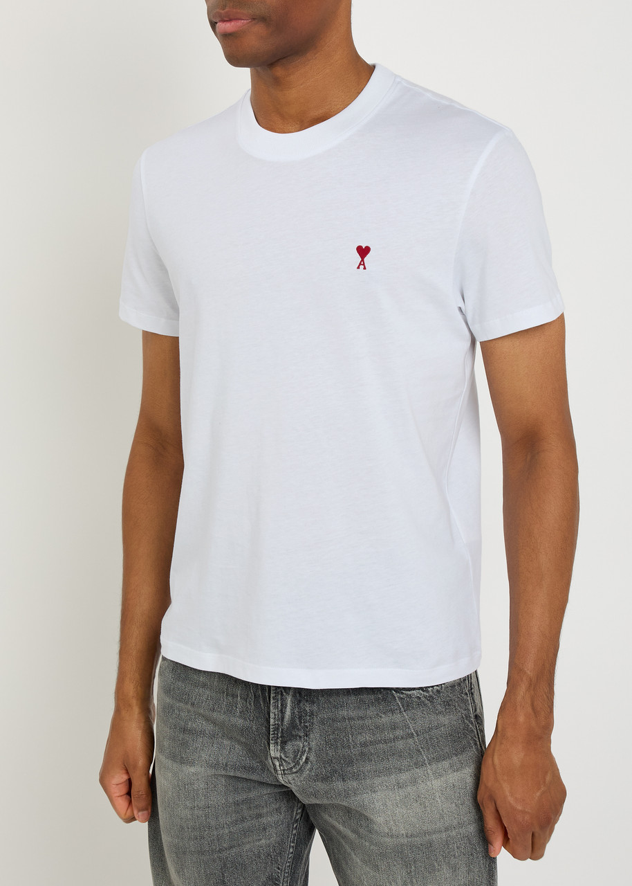 AMI PARIS Logo-embroidered cotton T-shirt | Harvey Nichols
