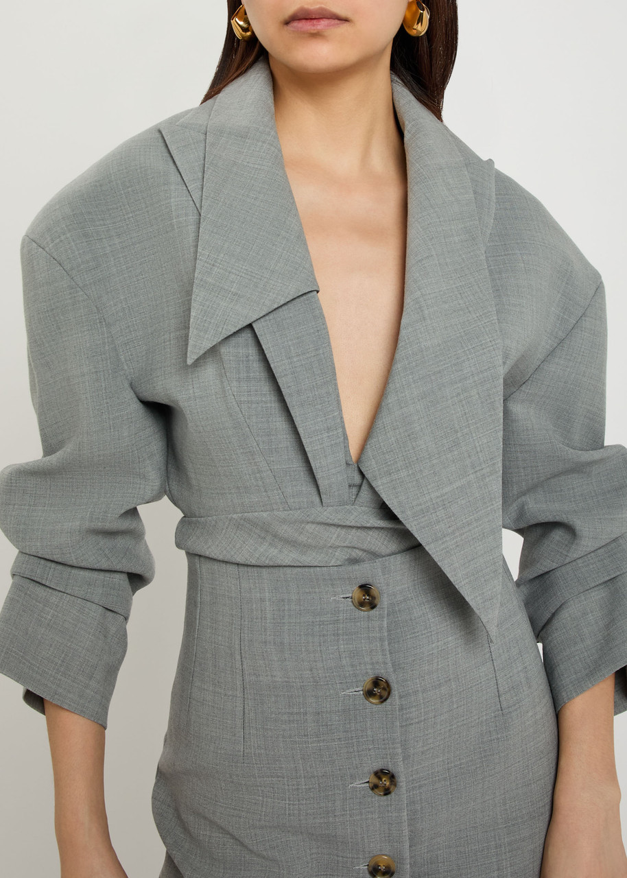 A.W.A.K.E MODE Blazer-effect woven bodysuit | Harvey Nichols