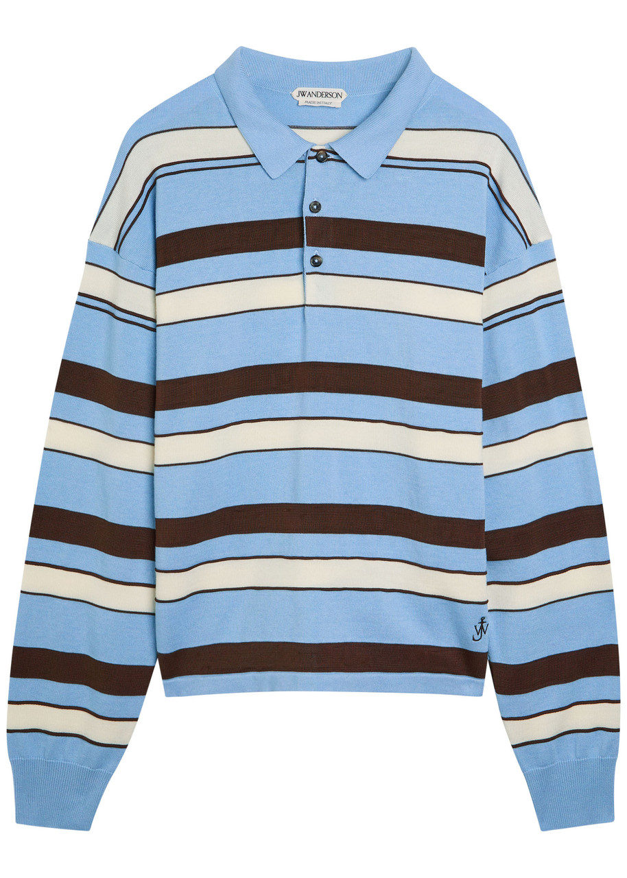 JW ANDERSON Striped knit polo shirt | Harvey Nichols
