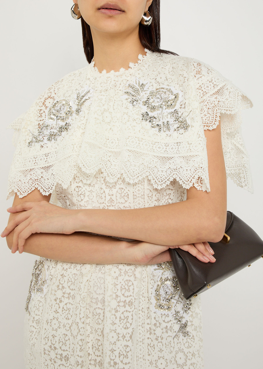 ERDEM Crystal-embellished guipure lace midi dress | Harvey Nichols