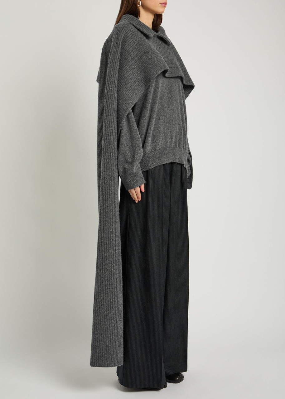 MAISON MARGIELA Collar-detail ribbed scarf | Harvey Nichols