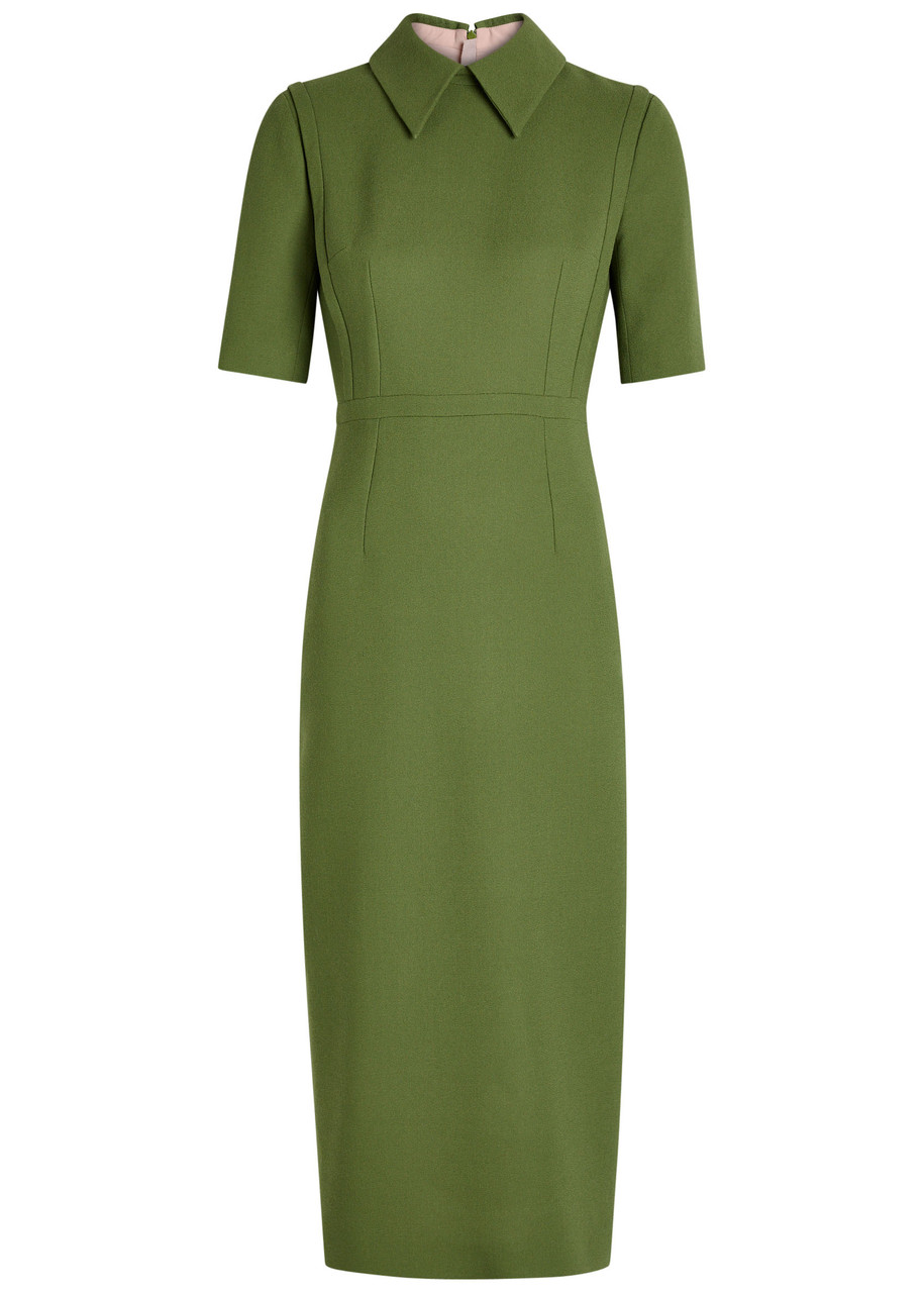 EMILIA WICKSTEAD Valetta wool-crepe midi dress | Harvey Nichols EMILIA WICKSTEAD Valetta wool-crepe midi dress | Harvey Nichols